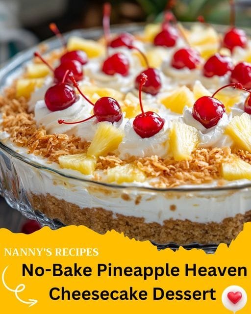 No-Bake Pineapple Heaven Cheesecake Dessert Recipe