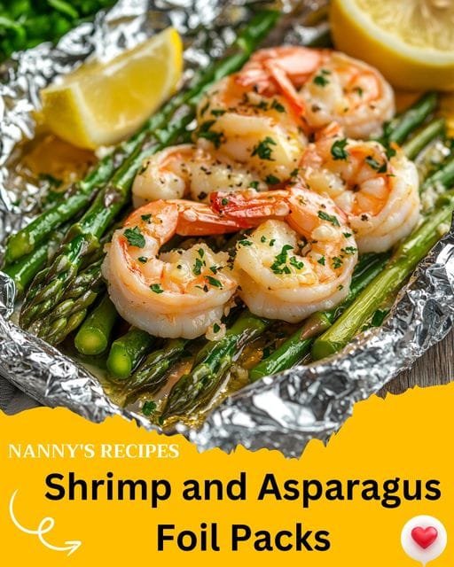 Shrimp and Asparagus Foil Packs Recipe