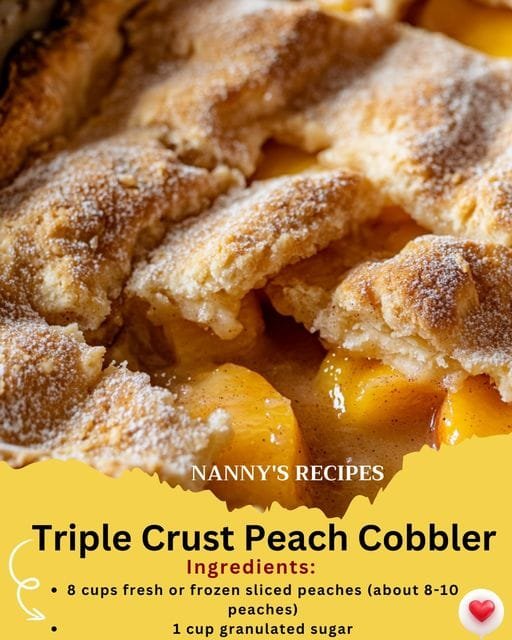 Triple Crust Peach Cobbler Recipe