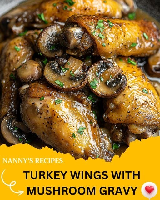 Turkey Wings with Mushroom Gravy Recipe