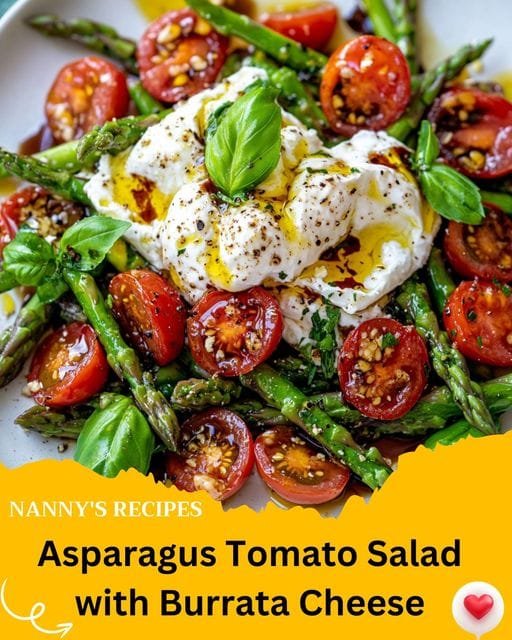 Asparagus Tomato Salad with Burrata Cheese Recipe