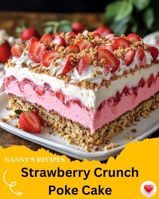 Strawberry Crunch Poke Cake Recipe