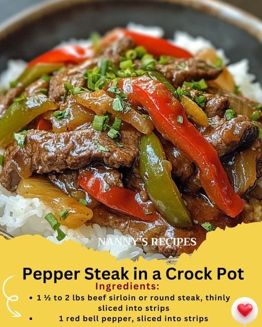 Pepper Steak in a Crock Pot Recipe