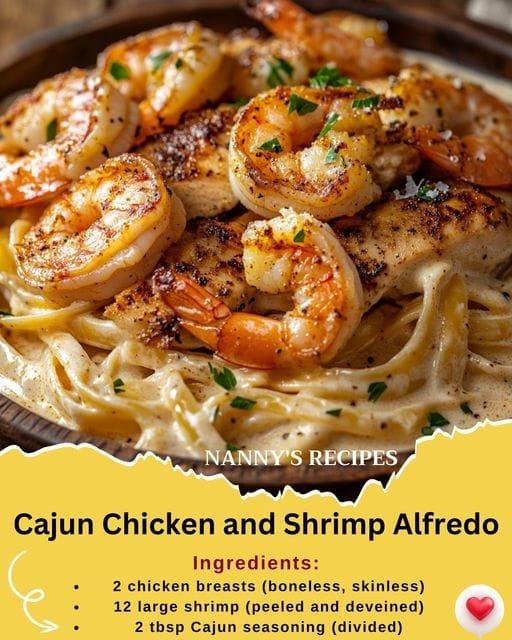 Cajun Chicken and Shrimp Alfredo Recipe