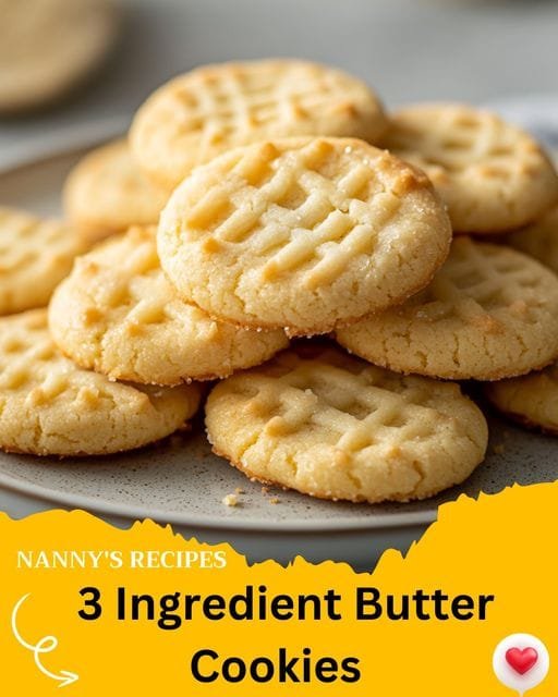 3 Ingredient Butter Cookies Recipe