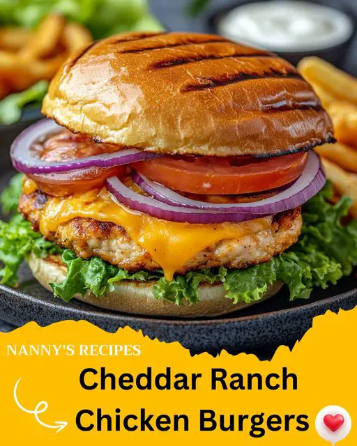 Cheddar Ranch Chicken Burgers Recipe