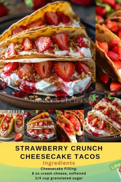 Strawberry Crunch Cheesecake Tacos Recipe