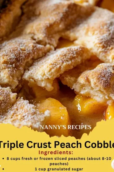 Triple Crust Peach Cobbler Recipe