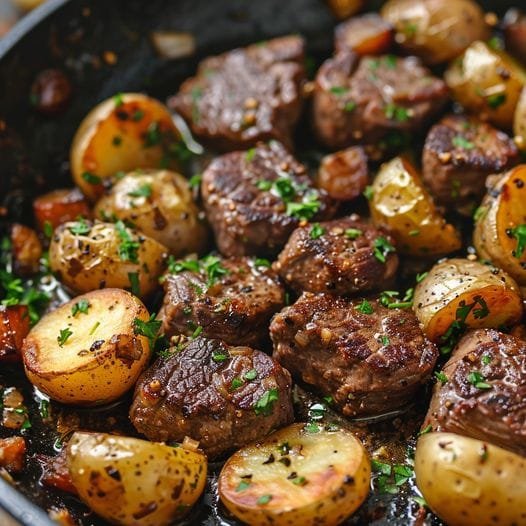 Garlic Butter Steak and Potatoes Skillet Recipe