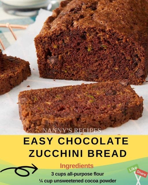 Easy Chocolate Zucchini Bread Recipe