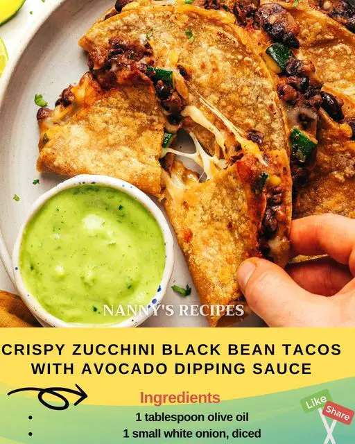 Crispy Zucchini Black Bean Tacos with Avocado Dipping Sauce Recipe