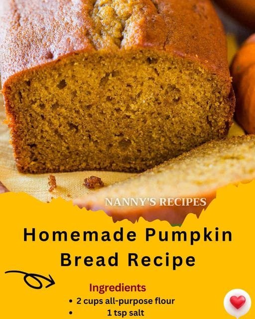 Homemade Pumpkin Bread Recipe