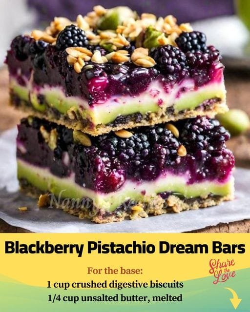 Blackberry Pistachio Dream Bars Recipe