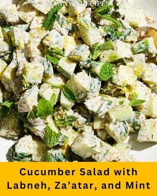 Cucumber Salad with Labneh, Za’atar, and Mint Recipe