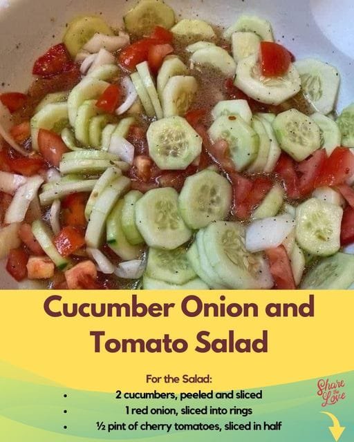 Cucumber, Onion, and Tomato Salad Recipe