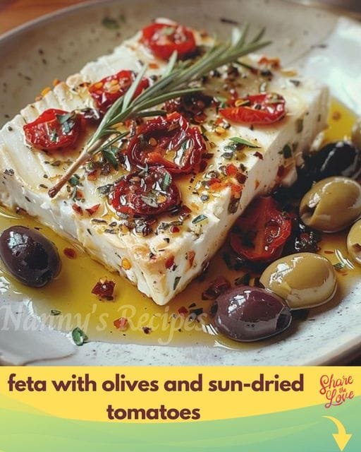 Feta with Olives and Sun-Dried Tomatoes Recipe