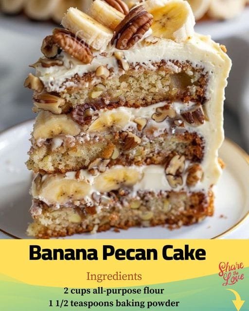 Banana Pecan Cake Recipe