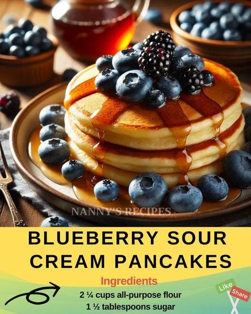 Blueberry Sour Cream Pancakes Recipe