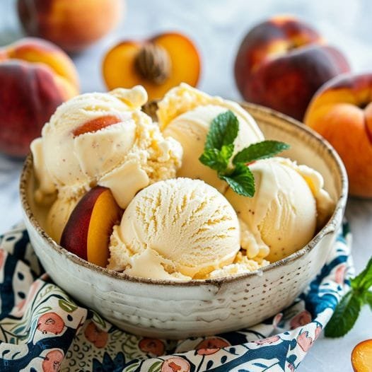 South Carolina Homemade Peach Ice Cream Recipe