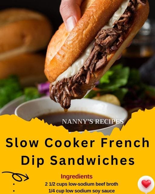 Slow Cooker French Dip Sandwiches