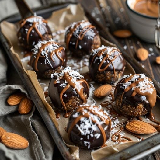 Almond Butter Stuffed Date Balls Recipe