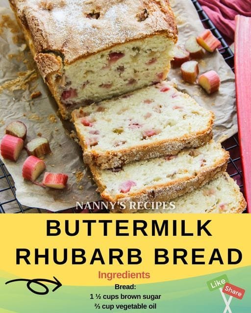 Buttermilk Rhubarb Bread Recipe