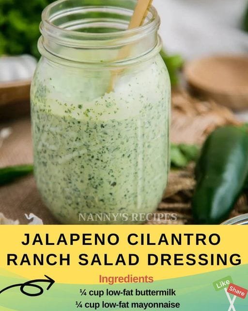 Jalapeno Cilantro Ranch Salad Dressing Recipe