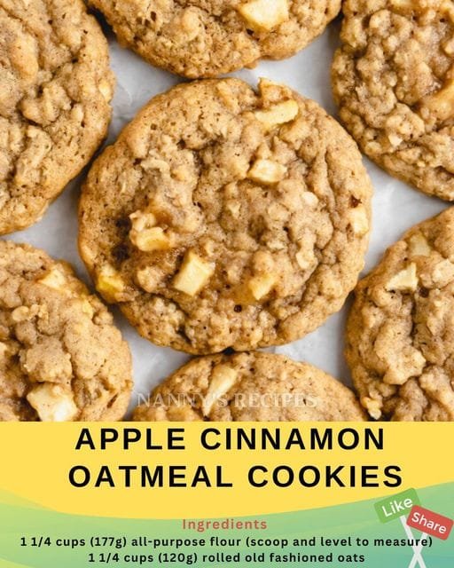 Apple Cinnamon Oatmeal Cookies Recipe