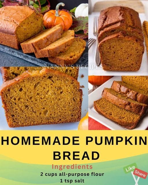 Homemade Pumpkin Bread Recipe