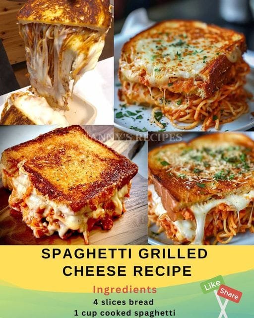 Spaghetti Grilled Cheese Recipe Spaghetti Grilled Cheese combines two comfort food favorites—spaghetti and grilled cheese—into one delicious, cheesy, carb-loaded masterpiece. This Spaghetti Grilled Cheese Recipe features buttery, crispy bread filled with gooey melted cheese and a layer of flavorful spaghetti. It’s a creative and fun twist on traditional grilled cheese, perfect for using up leftover spaghetti or making a quick and filling meal. The combination of crispy bread, cheesy goodness, and pasta makes this sandwich unique and irresistibly indulgent. You can also customize it by adding your favorite spaghetti sauce or extra toppings like meatballs or veggies. Why You’ll Love This Spaghetti Grilled Cheese Recipe Comfort Food Fusion: Combining grilled cheese and spaghetti is the ultimate comfort food mashup. Great for Leftovers: This recipe is perfect for using up leftover spaghetti, making it a quick and delicious meal. Cheesy & Satisfying: The melted cheese and spaghetti create a filling, gooey sandwich with crispy bread on the outside. Customizable: You can add your favorite pasta sauce, cheese, or other toppings to make it your own. Key Ingredients for Spaghetti Grilled Cheese 1. Spaghetti Leftover spaghetti works best for this recipe, but you can also make a small batch of fresh spaghetti. Be sure to toss it in your favorite sauce for extra flavor. 2. Cheese Use a good melting cheese like mozzarella, cheddar, or provolone. You can also mix cheeses for extra flavor. 3. Bread Sturdy, thick slices of bread like sourdough or Italian bread work best. They hold up to the filling and crisp up nicely when grilled. 4. Butter Butter is essential for creating the golden, crispy exterior of the sandwich. You can also use olive oil or a butter/olive oil combination for grilling. 5. Spaghetti Sauce You can use marinara sauce, bolognese, or any pasta sauce of your choice to toss the spaghetti in before adding it to the sandwich. How to Make Spaghetti Grilled Cheese This spaghetti grilled cheese recipe is easy to make and results in a warm, cheesy, and comforting sandwich. Here's how to prepare it: Step 1: Prepare the Spaghetti If you’re using leftover spaghetti, reheat it until warm. If making fresh spaghetti, cook it according to the package instructions and toss it with your favorite spaghetti sauce (marinara, bolognese, etc.). Step 2: Assemble the Sandwich Lay two slices of bread on a flat surface. Butter one side of each slice. On the unbuttered side of one slice, place a layer of shredded cheese, followed by a generous scoop of the spaghetti. Top the spaghetti with more cheese, then place the second slice of bread on top, buttered side facing up. Step 3: Grill the Sandwich Heat a skillet or griddle over medium heat. Place the assembled sandwich in the skillet and cook for 3-4 minutes on each side, or until the bread is golden brown and crispy and the cheese is melted. Press down lightly with a spatula to ensure the sandwich holds together. Step 4: Serve Once the sandwich is crispy and the cheese is melted, remove it from the skillet and let it cool slightly. Slice in half and serve warm. Enjoy your gooey, cheesy spaghetti grilled cheese! Tips for Making the Best Spaghetti Grilled Cheese 1. Use Leftover Spaghetti Leftover spaghetti works best because it’s already coated in sauce and has cooled slightly, making it easier to handle when assembling the sandwich. 2. Use Sturdy Bread Choose a thick, sturdy bread like sourdough or Italian bread to hold up to the spaghetti and cheese without getting soggy. 3. Cook on Medium Heat Cooking the sandwich on medium heat ensures the bread becomes crispy without burning, while giving the cheese enough time to melt. 4. Add Extra Fillings For a heartier sandwich, add extra toppings like meatballs, veggies, or even garlic butter for an added flavor boost. 5. Press the Sandwich Use a spatula to press down gently on the sandwich while it cooks. This helps the cheese melt evenly and binds everything together. Recipe Variations 1. Meatball Spaghetti Grilled Cheese Add sliced meatballs to the sandwich along with the spaghetti and cheese for a heartier, more indulgent sandwich. 2. Garlic Butter Grilled Cheese Spread garlic butter on the bread before grilling to give the sandwich a delicious, garlicky flavor. 3. Pesto Spaghetti Grilled Cheese Add a layer of pesto to the bread before assembling the sandwich for a fresh, herby twist. 4. Spicy Spaghetti Grilled Cheese Sprinkle red pepper flakes or add a drizzle of hot sauce to the spaghetti for a spicy kick. FAQs: Spaghetti Grilled Cheese 1. Can I Use Fresh Spaghetti? Yes! You can use fresh spaghetti for this recipe. Just toss it in your favorite sauce and let it cool slightly before assembling the sandwich. 2. What Kind of Cheese Should I Use? Mozzarella, provolone, or cheddar cheese works well for this recipe. You can also mix different cheeses for a more complex flavor. 3. Can I Make This Sandwich Ahead of Time? While this sandwich is best enjoyed fresh, you can prepare the spaghetti in advance and assemble the sandwich when ready to cook. 4. What Should I Serve with Spaghetti Grilled Cheese? Serve the sandwich with a simple salad, fries, or even extra marinara sauce for dipping