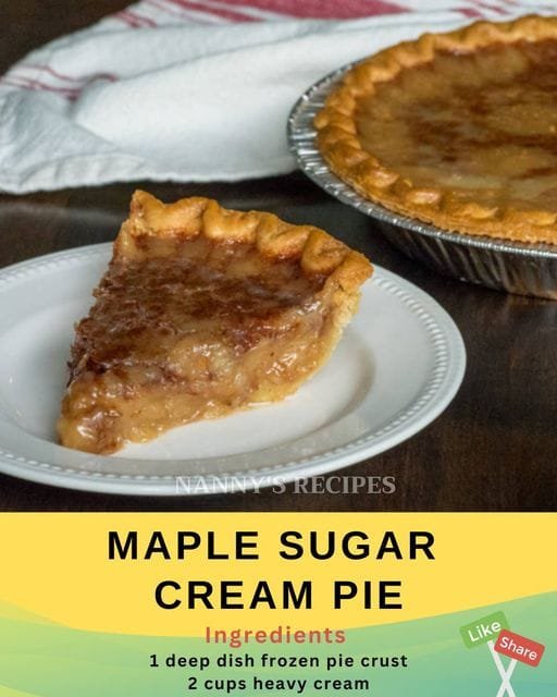 Maple Sugar Cream Pie Recipe