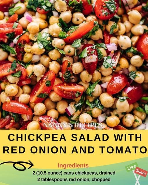 Chickpea Salad with Red Onion and Tomato Recipe