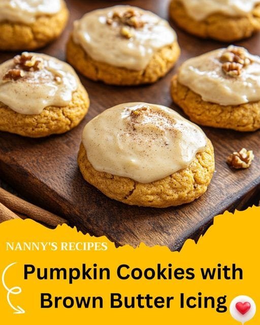 Pumpkin Cookies with Brown Butter Icing Recipe