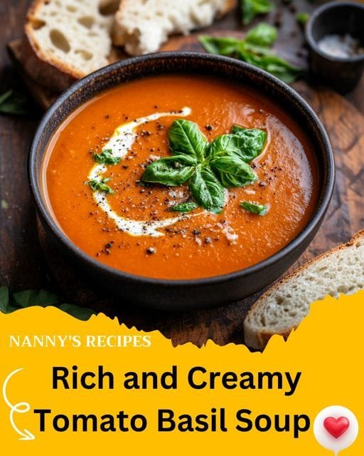 Rich and Creamy Tomato Basil Soup Recipe