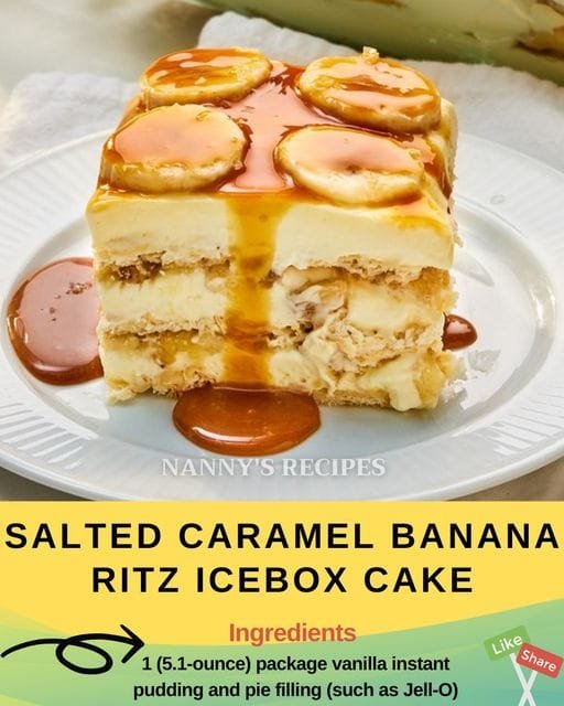 Salted Caramel Banana Ritz Icebox Cake Recipe