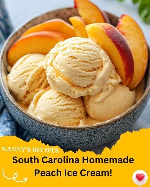 South Carolina Homemade Peach Ice Cream Recipe