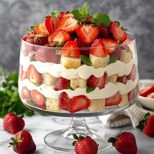 Strawberries and Cream Trifle Recipe