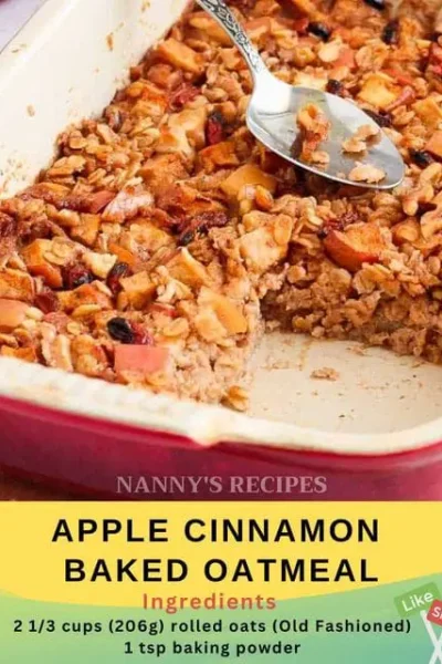 Apple Cinnamon Baked Oatmeal Recipe