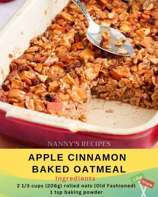 Apple Cinnamon Baked Oatmeal Recipe