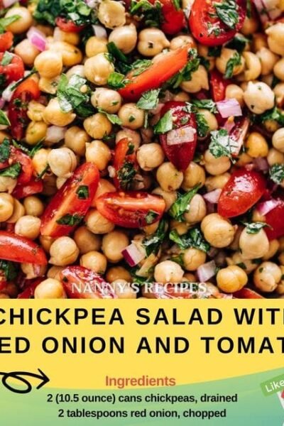 Chickpea Salad with Red Onion and Tomato Recipe