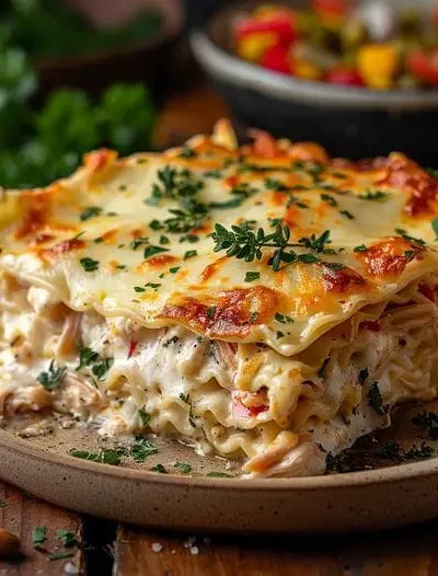 Creamy Chicken Lasagna with White Sauce Recipe