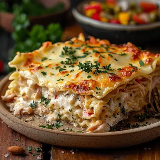 Creamy Chicken Lasagna with White Sauce Recipe