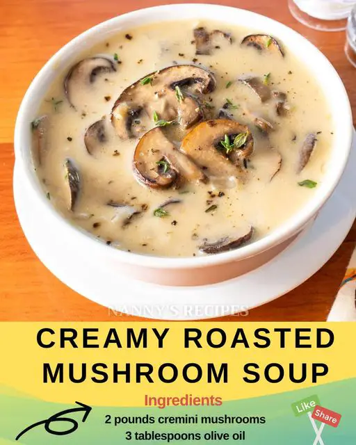 Creamy Roasted Mushroom Soup Recipe