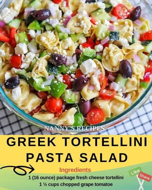 Greek Tortellini Pasta Salad Recipe