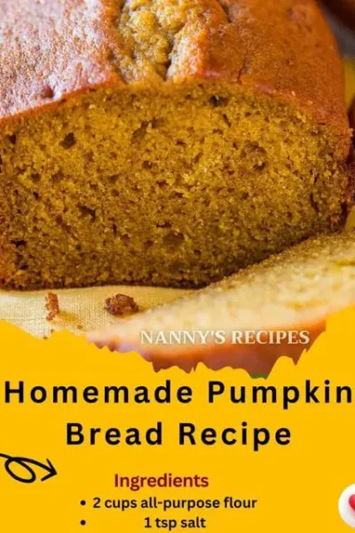 Homemade Pumpkin Bread Recipe