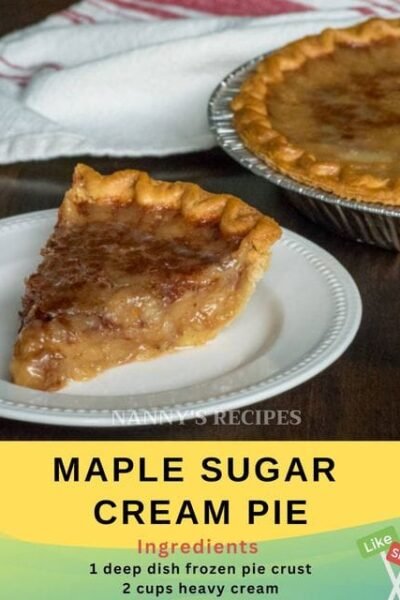 Maple Sugar Cream Pie Recipe