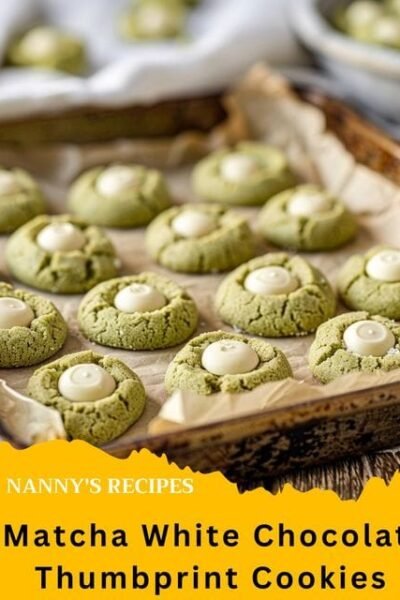 Matcha White Chocolate Thumbprint Cookies Recipe