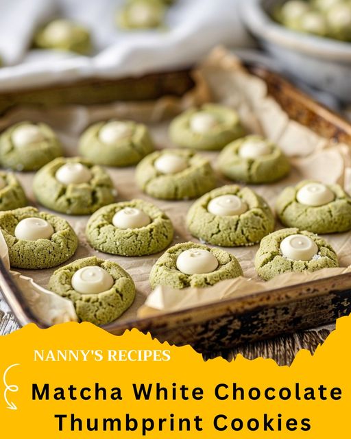 Matcha White Chocolate Thumbprint Cookies Recipe