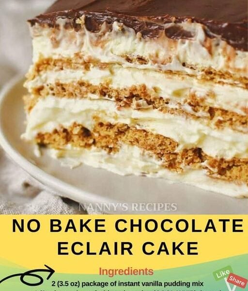 No-Bake Chocolate Eclair Cake Recipe