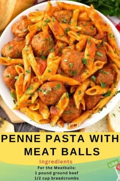 Penne Pasta With Meatballs Recipe